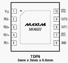 Расположение выводов MAX6603